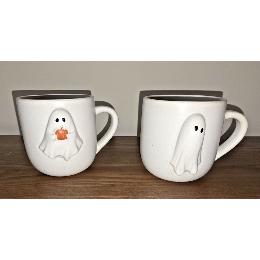 Pottery Barn SCARY SQUAD Sculptural Mugs~ Halloween 2024 (15 Oz) 3D- Set Of 2